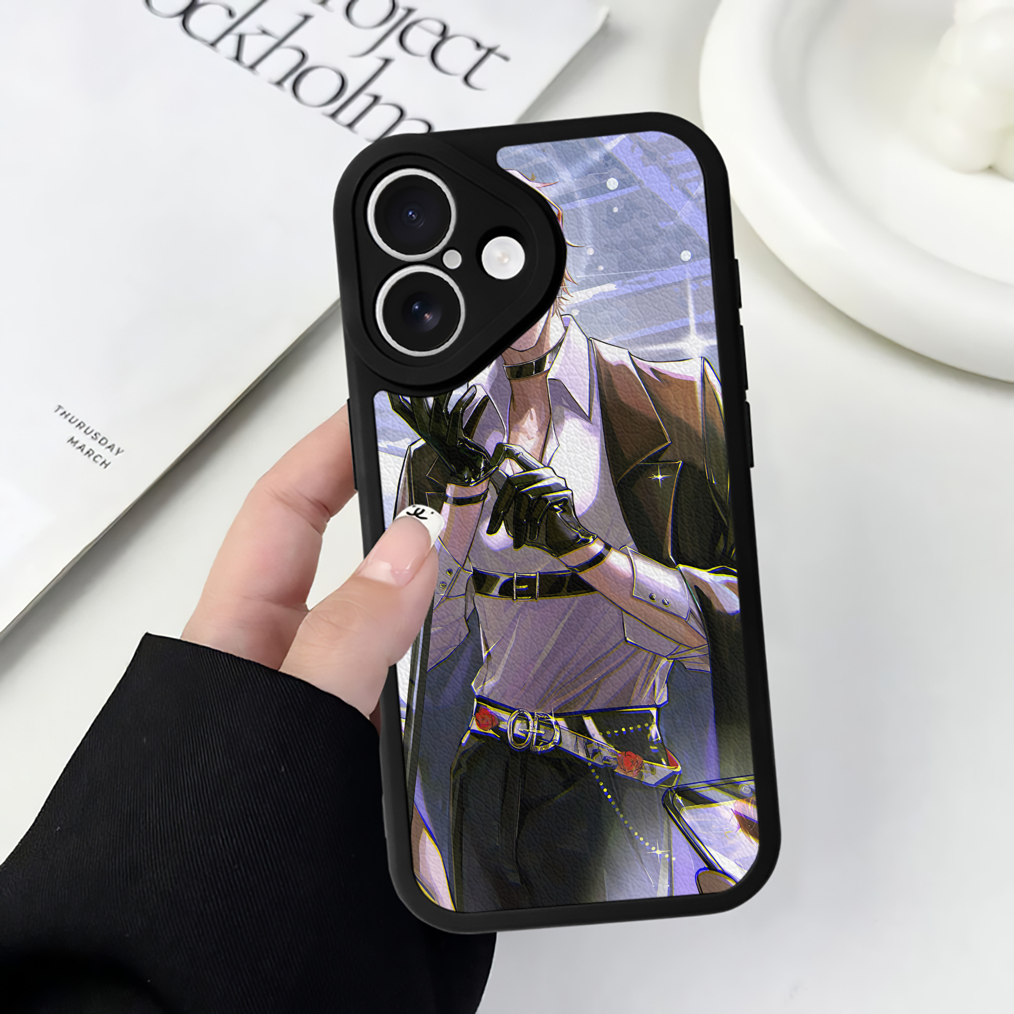 （画像用） 文豪ストレイドッグス Bungo Stray Dogs 【iPhone 16シリーズ対応】シリコンスマホケース（レザー調） 材質：シリコン